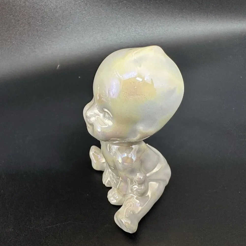Vintage Ceramic Kewpie Baby Figurines Set of 4 Pearlized Lustreware Babies